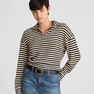 Quarter-Zip Knit stripe Jacket